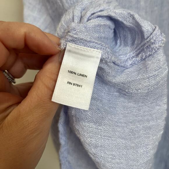 J.Jill Pure Linen Sleeveless Draped Top M Light Blue Summer Coastal Chic - Picture 5 of 6